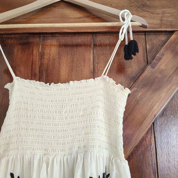 Juicy Couture Embroidered Silk Maxi Dress Festival Boho Romantic Whimsical Small - Picture 3 of 9